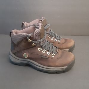 TIMBERLAND #3559 WHITE LEDGE LACE UP LEATHER HIKER WATERPROOF WOMENS SIZE 6.
